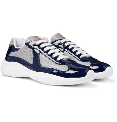 navy blue prada sneakers|prada american cup shoes.